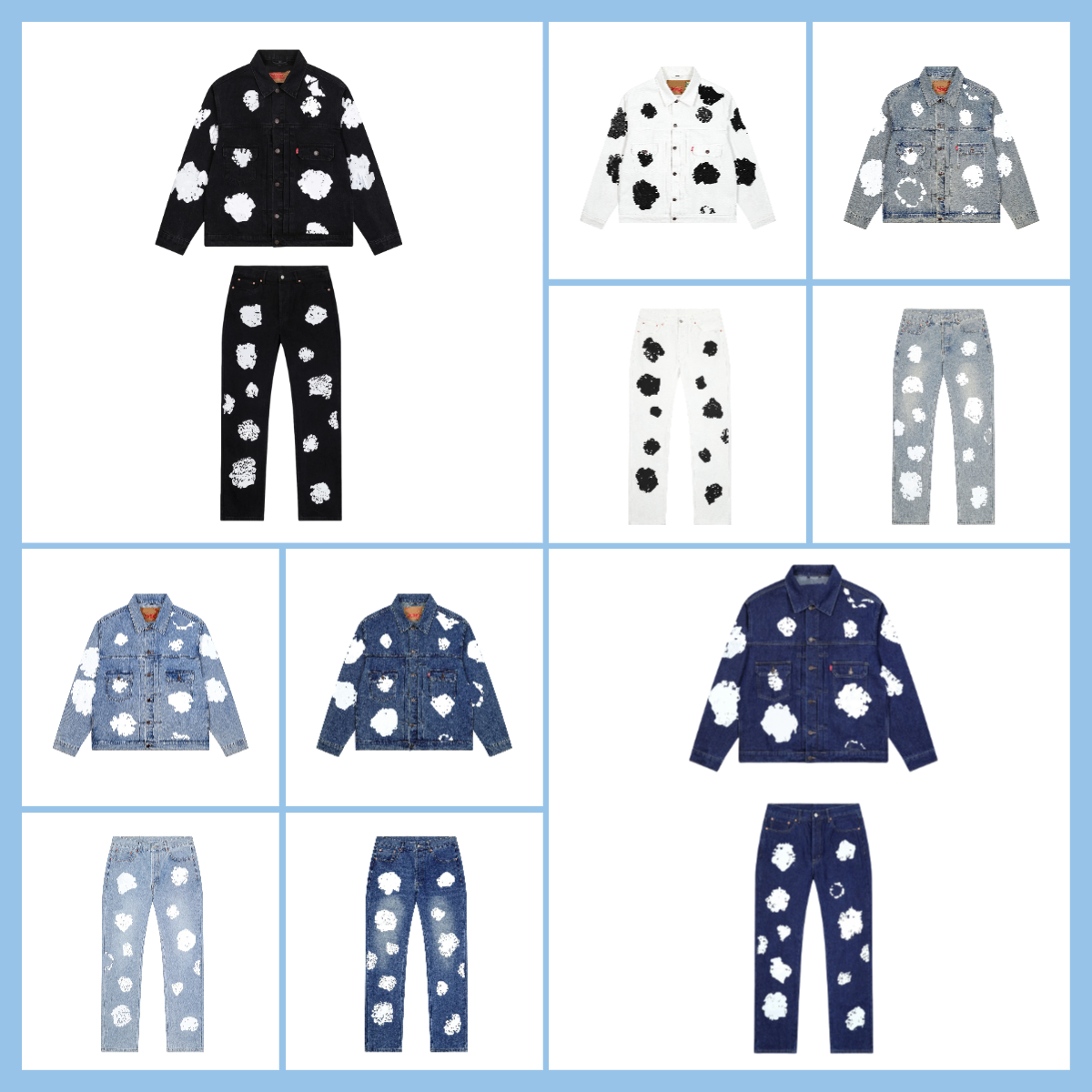 Men's Designer Jeans Coat Set Trendy Graphic Printing Cotton Loose Denim Shorts Summer Breathable Couple Streetwear