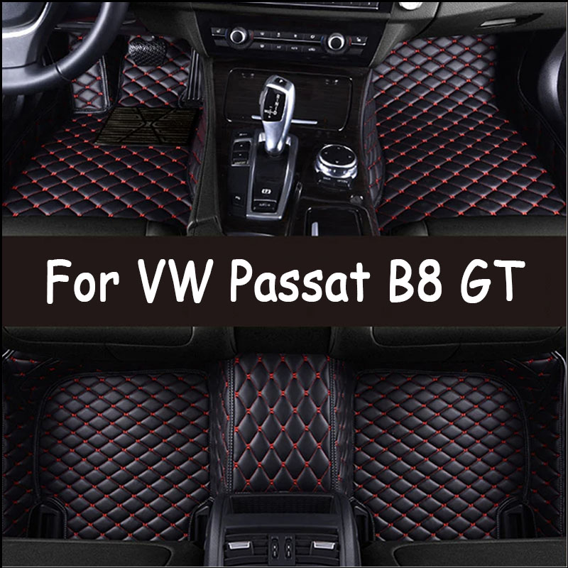 Car Floor Mats For VW Volkswagen Passat B8 GT 2015 to 2022 Durable Rugs Protective Carpets Luxury Leather Mat Car Accessories 2016