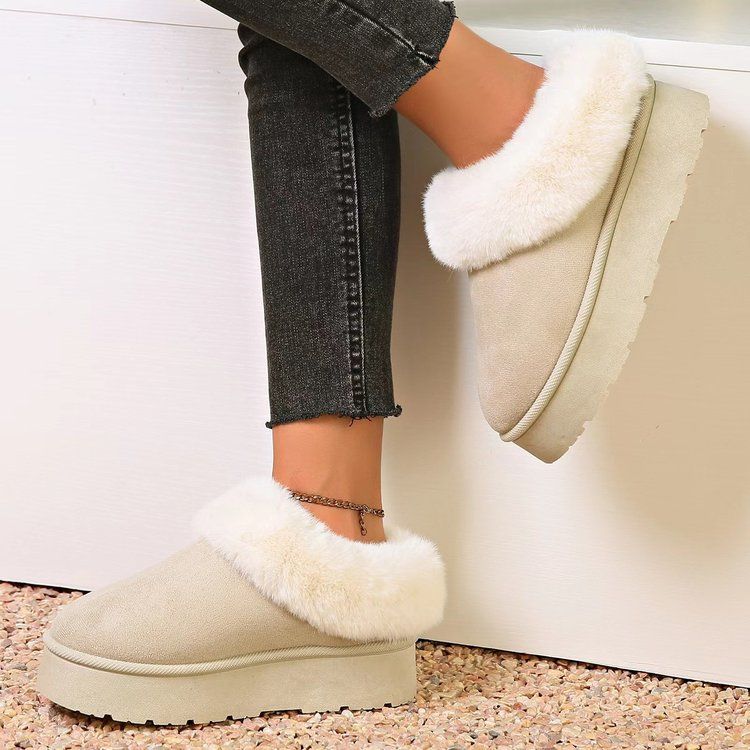 Women's Snow Boots New Korean-Style Winter 2025 Collection Versatile Plush Cotton Shoes Women Short Tube Lined For Warmth