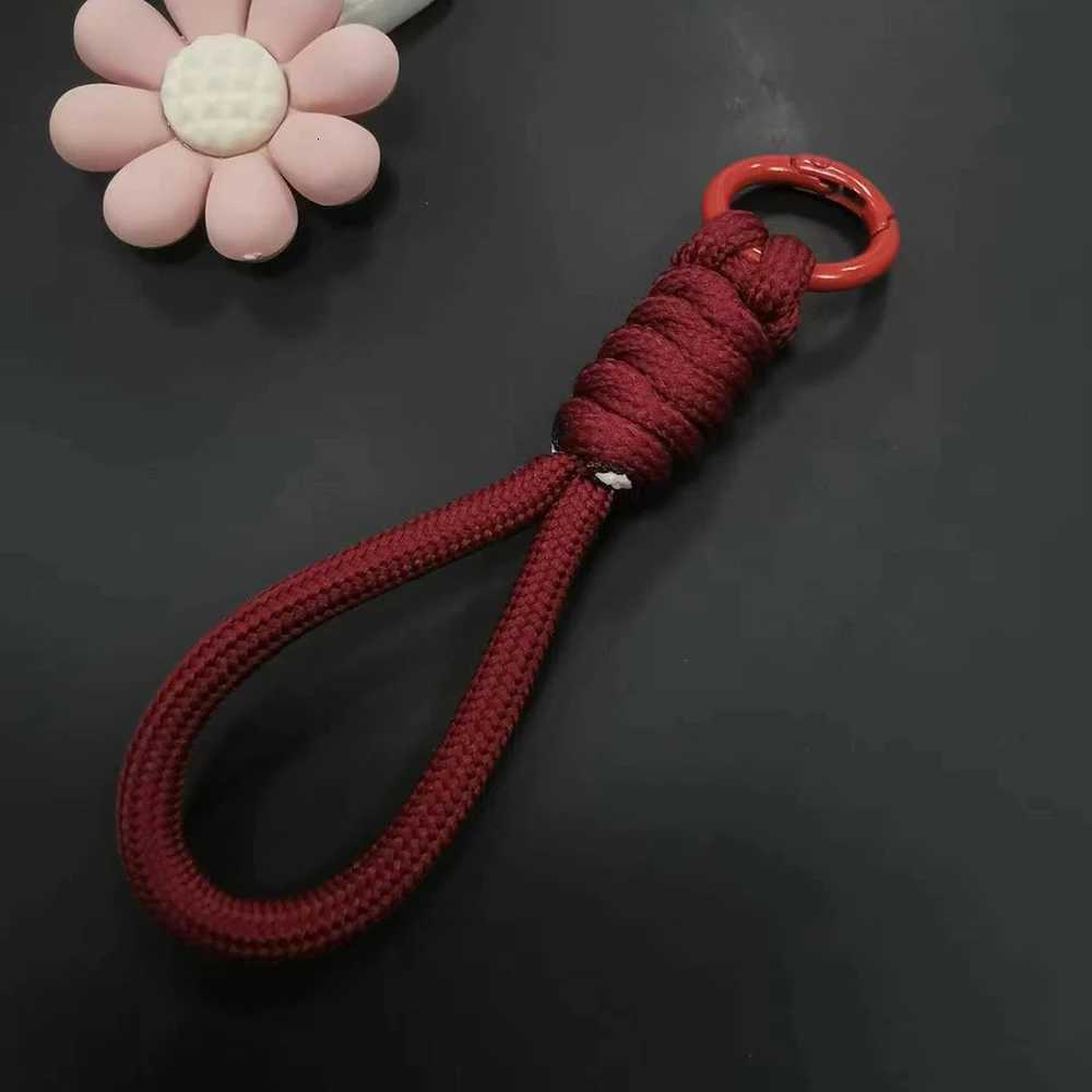 12cm Braided Woven Paracord Keychain Wrist Rope Phone Case Anti-lost Rope Strap Key Ring Tactical Survival Tool Backpack Buckle G250802