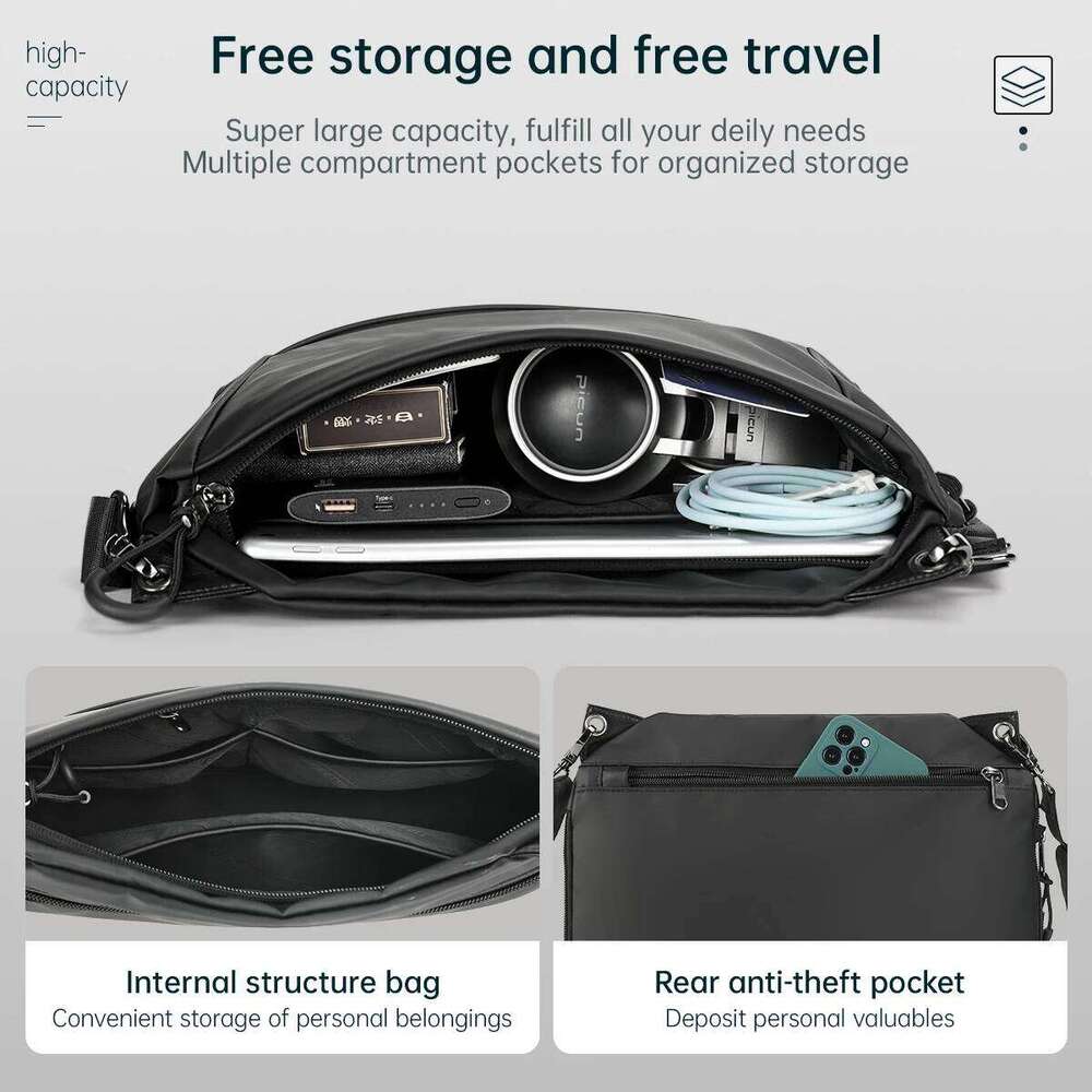 Lifetime Warranty Crossbody For Men Expandable 9 Inch TPU Casual Shoulder Bag Light-Weight Mini Sling Bags Messenger Pack