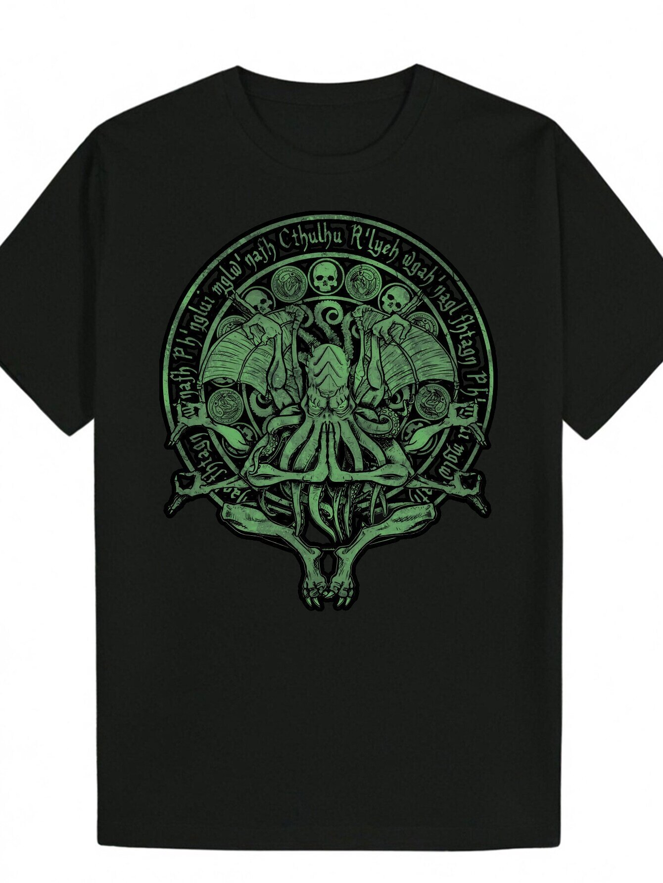 Men's Y2K Anime Horror Dar Humor Band Theme T-Shirt, 100% Polyester Crew Nec, Casual Knit Fabric, Slightly Stretchy, Regular Fit, Summer Series, 