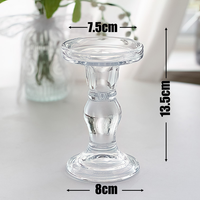 French INS Style Black Crystal Glass Candle Holder Home Candlelight Dinner Table Decoration Prop
