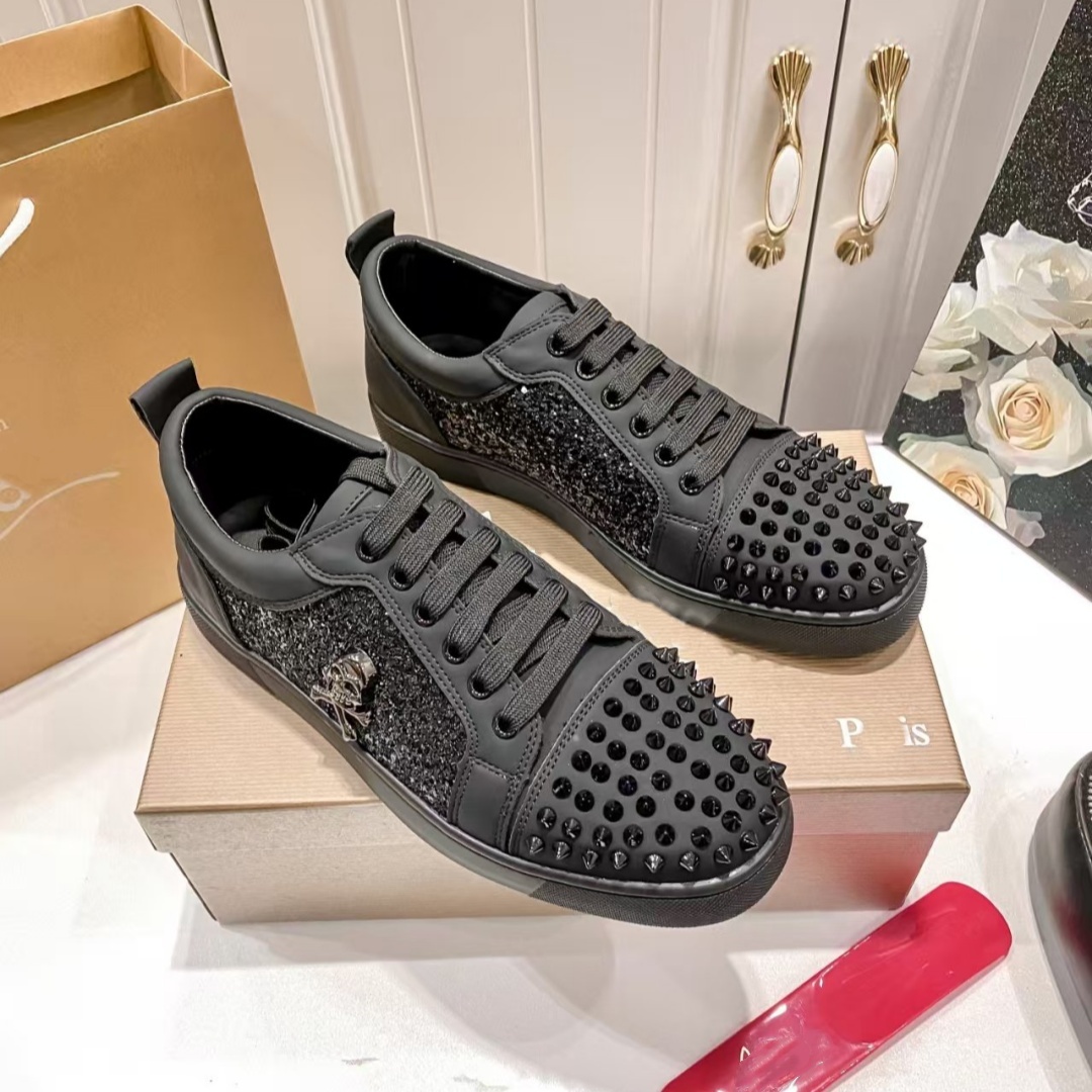 2025 Designer Shoes New Trendy Red-soled Men's Shoes for Best-selling Buckle Casual Sports Shoes Fashionable and Unique Style Design Men's Shoes Luxurious Shoes