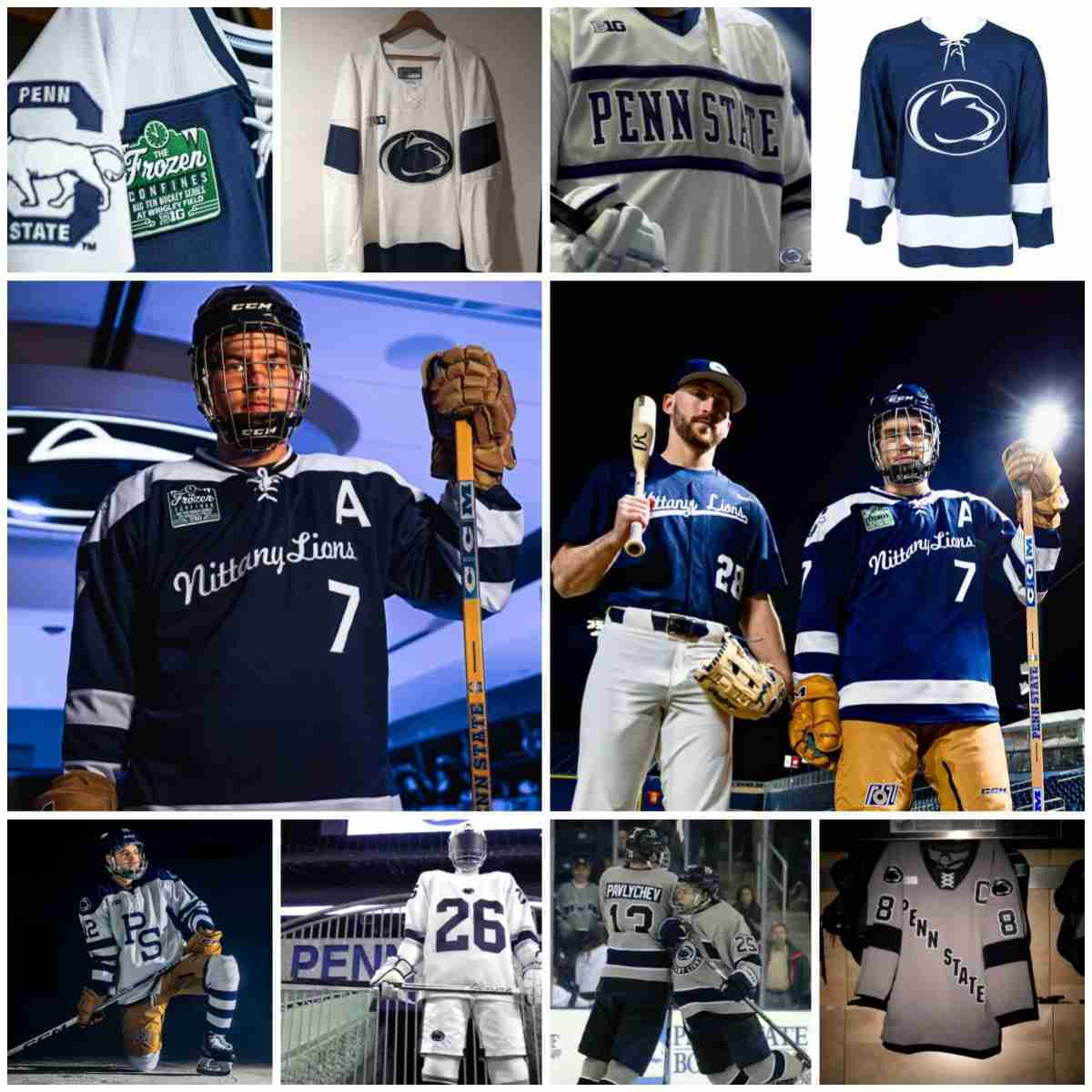 james 2025 PENN STATE HOCKEY jersey 24 Jarod Crespo 27 Cade Christenson 29 Reese Laubach 30 John Seifarth 33 Noah Grannan35 Arsenii Sergeev