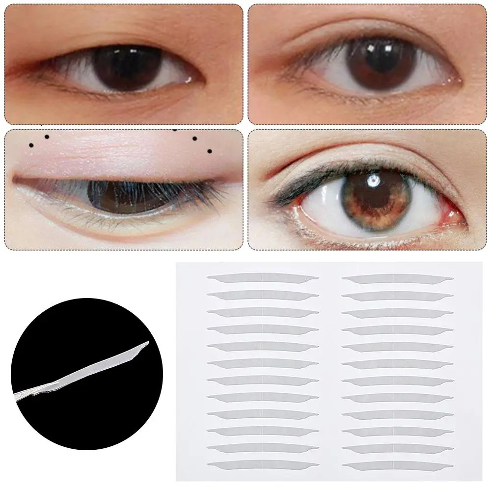 240Pair Transparent Invisible Double Eyelid Tape Self-Adhesive Eyelid Sticker Magic Big Eyes Eyelid Tape Makeup Tool Accessories 250730