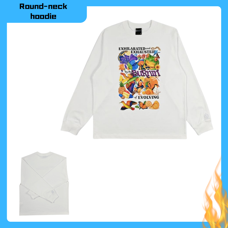 Autumn Seasonal Clothing: Durable Cotton Blend Pullover for Both Genders Featuring Unique Print Choices