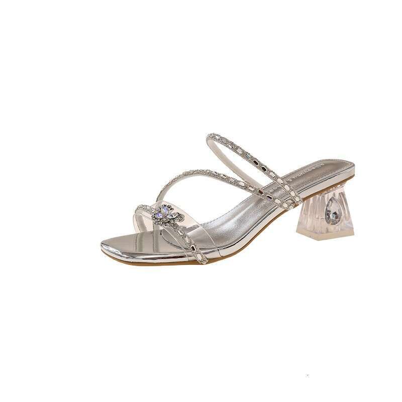 2025 Summer New High-End Stunning Rhinestone Butterfly Korean Style High Heel One-Strap designer shoes Elegant Versatile Fairy Sandals