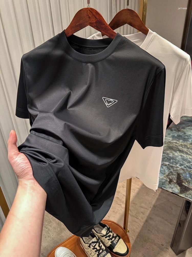 Designer Drand Light Luxury Men's T-Shirts Three-dimensional Small Logo Men's Short-sleeved Round-neck Slimming Quality T-shirt