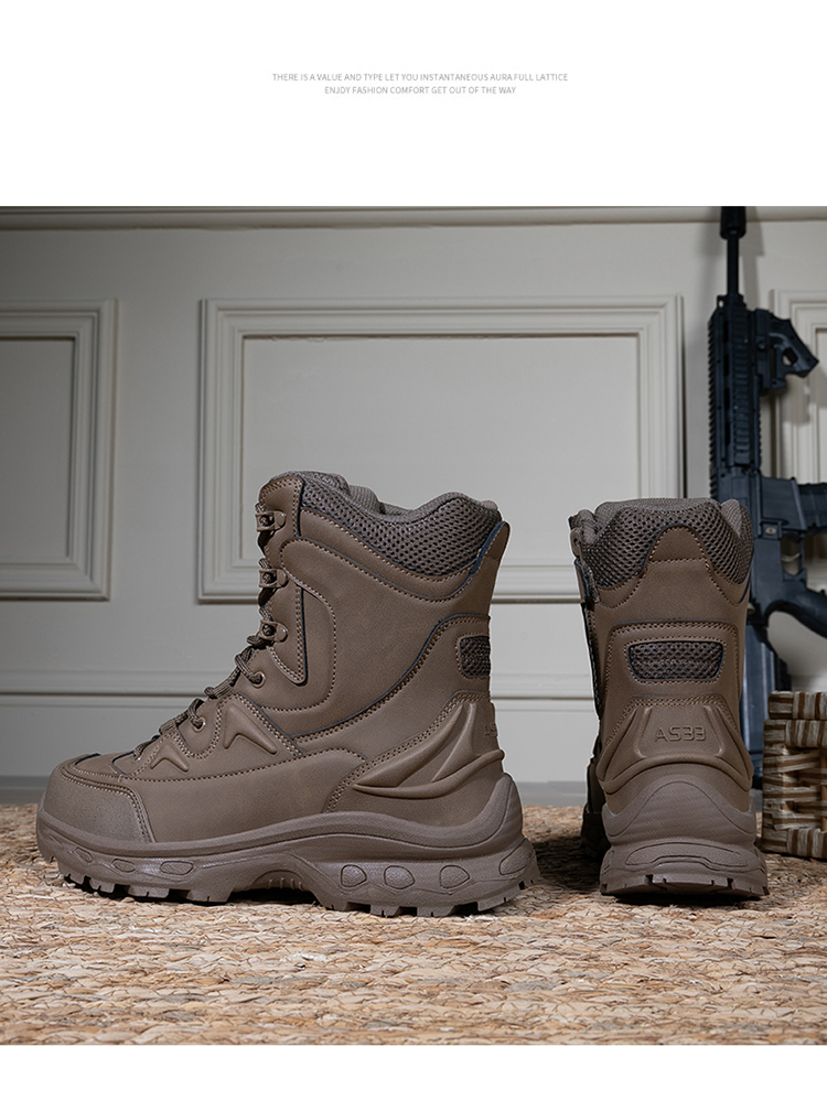 1902 Outdoor travel plus size military boots, anti slip combat boots, outdoor hiking and mountaineering training boots