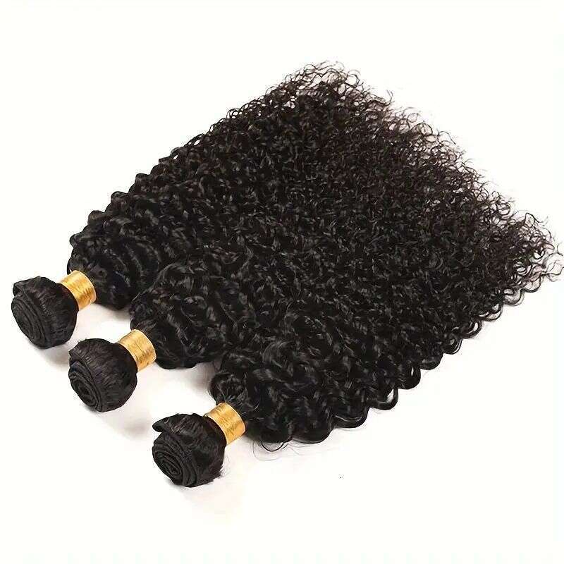 3Pcs Brazilian 10A 3 Pack Human Water Wave Bundle No Processing synthetic Styling Long-Lasting Glue Free Hair Extension 100%