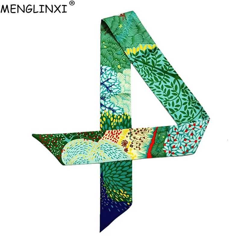 2023 New Luxury Brand Skinny Silk Scarf Bag Scarf for Women Deer Print Scarf Long Handle Bag Scarves Wraps Drop Shipping X250804