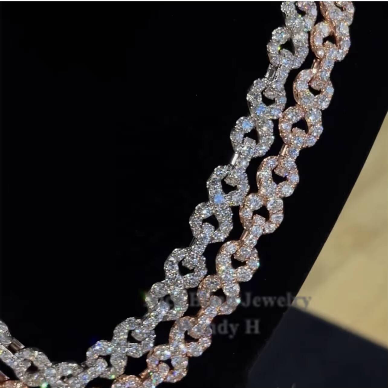 Custom Hip Hop Jewelry Necklace Iced Out Diamond S925 Silver Forever 8 Gold Moissanite Chain Design for Men