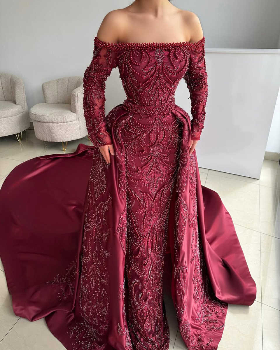 Elegant Exclusive Luxury Evening Gowns 2025 Custom Made Long Sleeve Mermaid Prom Party Dresses For Unforgettable Moments vestido de novia