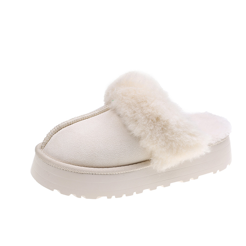Ladies Autumn Winter New Design Plush Slippers Thick Sole Indoor House Cotton Lined Slippers Outdoor Wear Warm Trendy Casual Versatile free shipping