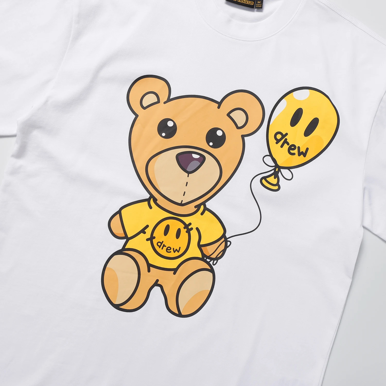 DREW HOUSE New Men's Clothing Cartoon Bear printed T shirt men's and women's loose short sleeve T-shirt Designer luxury
