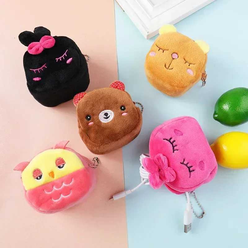 1PC Cute Animal Plush Coin Purse Zipper Change Purse with Keychain Small Headphone Lipstick Bag Mini Wallet Money Bag Kids Gift G250802