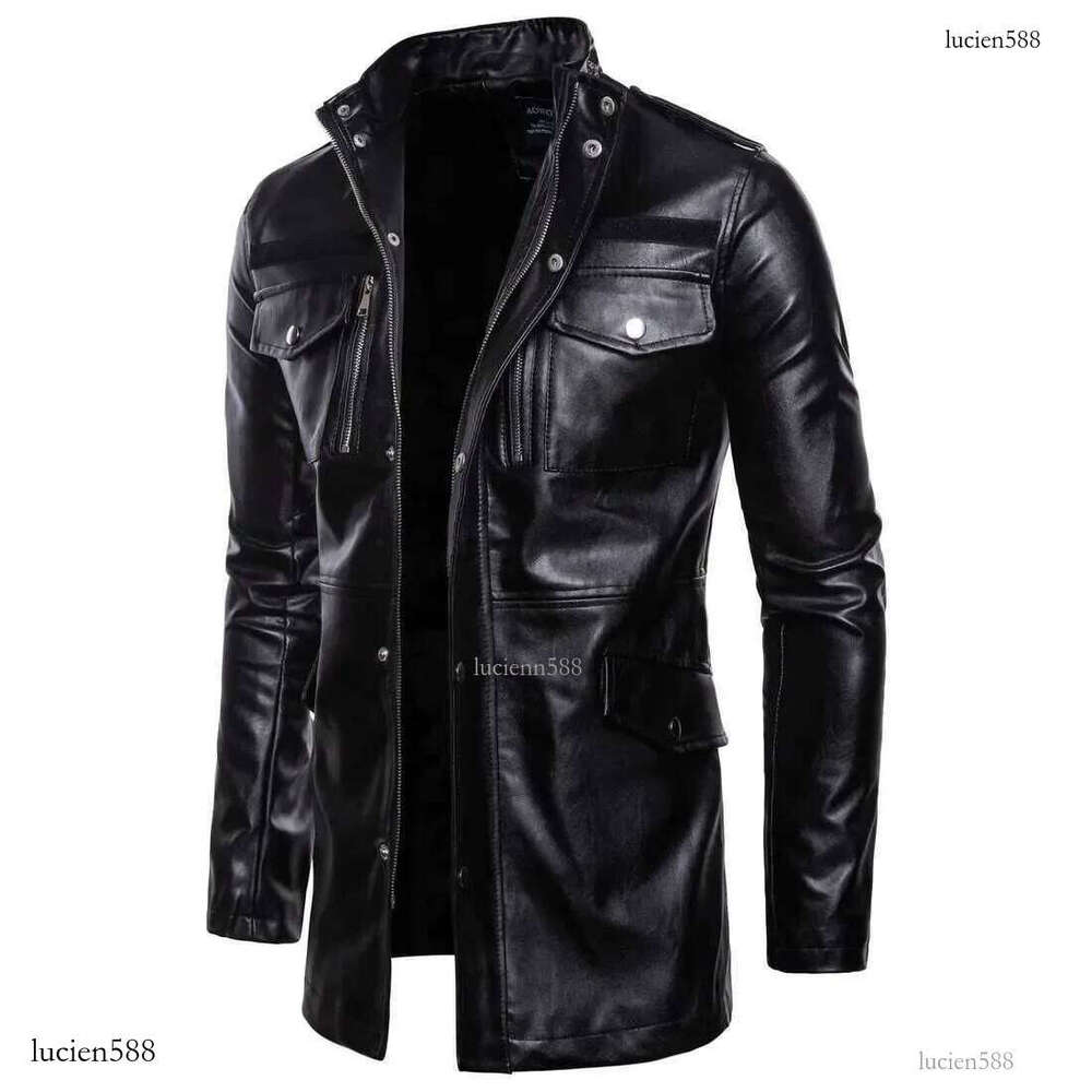 New Mens Leather Jacket Plus Size Leather Jacket Locomotive Designer Coat Luxury Korean Fashion Street Wear Brand Medium LengthX240913