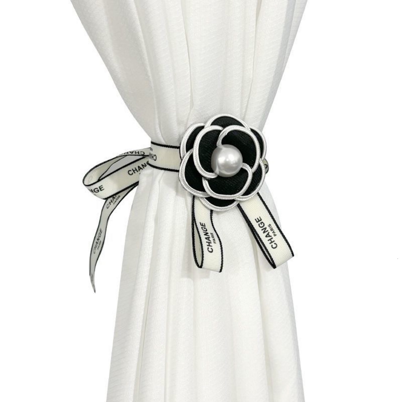 Tiebacks Internet Celebrity Camellia Flower Pair Set Sheer Curtain Buckle Decoration Bundle Strap Decorative Accessories Tie Rope Hook