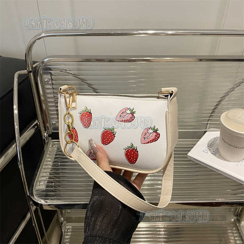 Womens Fashion Simple Trendy Strawberry Handbag 2025 New Pu Texture Underarm Crossbody Bag H250804 Z260124