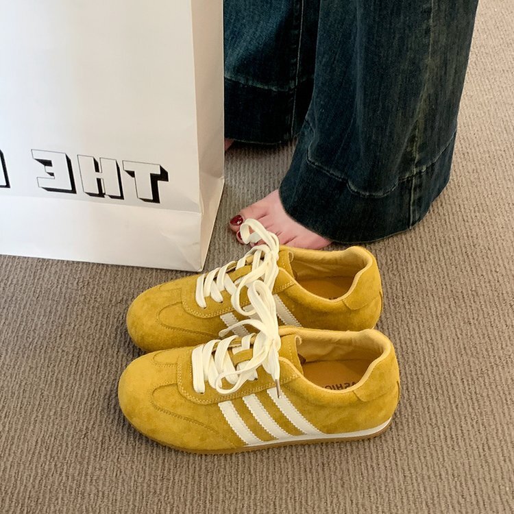Red German Training for Women, White Sneakers, 2025 New Casual Board Shoes, Sports Thick-Soled Agan Shoes ddmythur
