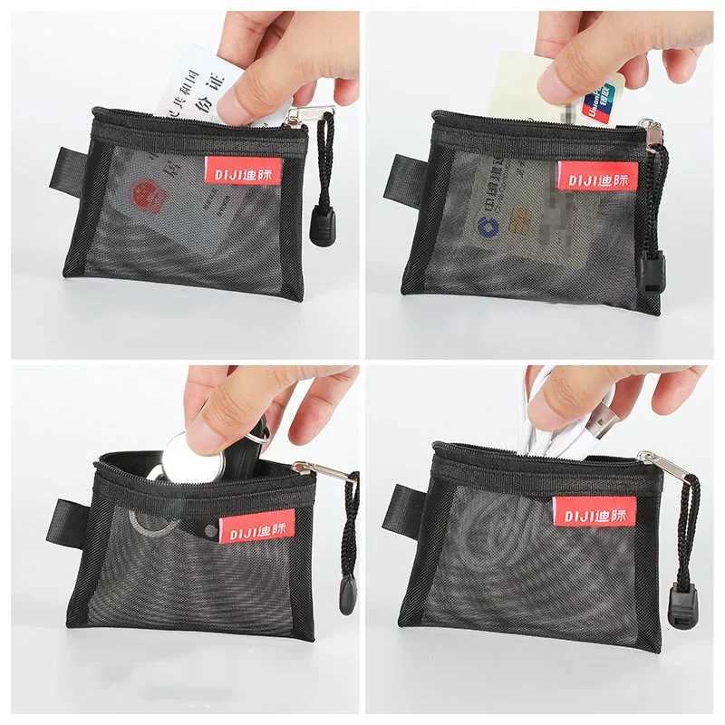 Traveling Clear Small Square Mesh Coin Bags Purses Money Holder Earphone Data Line Keys Storage Bags Bus ID Credit Card Pouches G250802