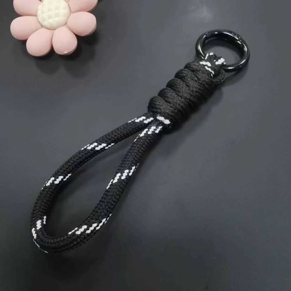 12cm Braided Woven Paracord Keychain Wrist Rope Phone Case Anti-lost Rope Strap Key Ring Tactical Survival Tool Backpack Buckle G250802