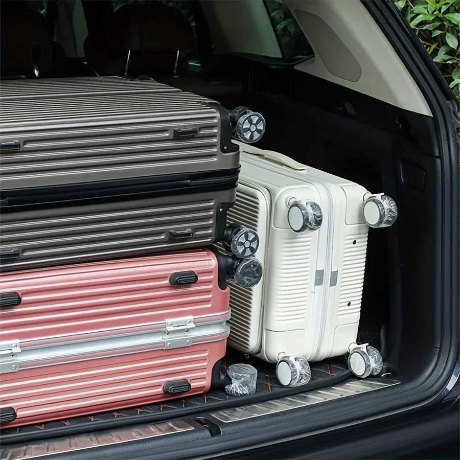 50/80pcs Luggage Wheel Covers - Dustproof Suitcase Protectors Wheel Disposable Travel Accessories for Trolley Cases G250802