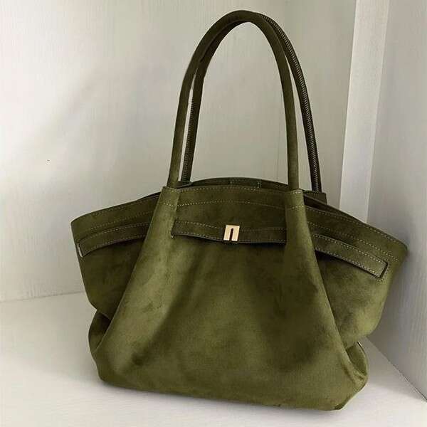 Large Capacity Olive Green Niche Handbag Tote New Autumn Winter Matte Dumpling Commuter Shoulder Bag