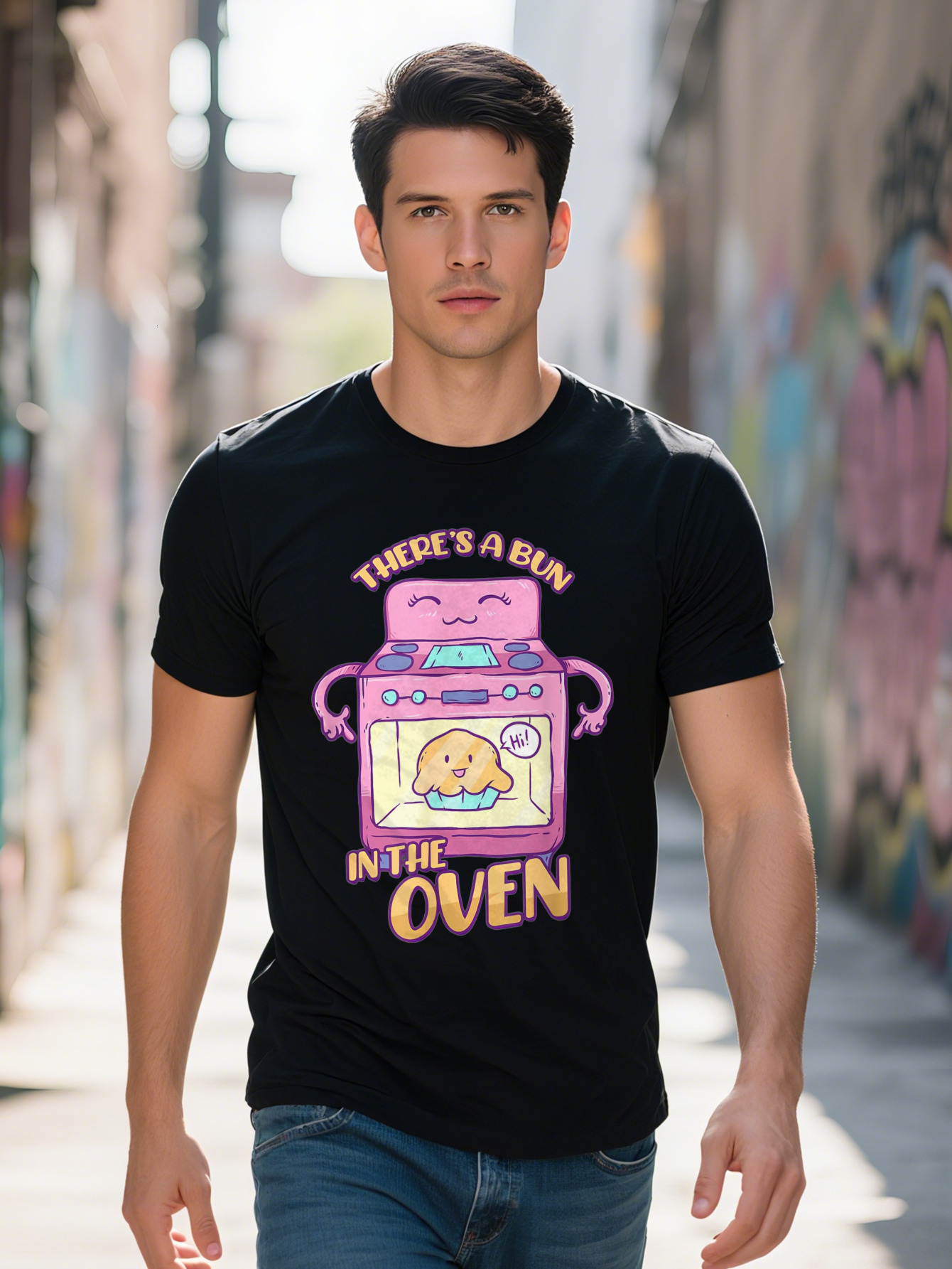 Pregnancy Announcement Shirt Bun In The Oven Pregnant Women Cotton T-Shirt e63c8 c09ab