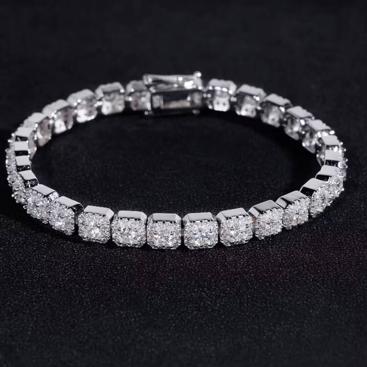 VOAINO New Trendy Tennis Bracelet 6MM VVS 9K 14K 18K Gold Customized Cluster Lab Grown Diamond Tennis Bracelet