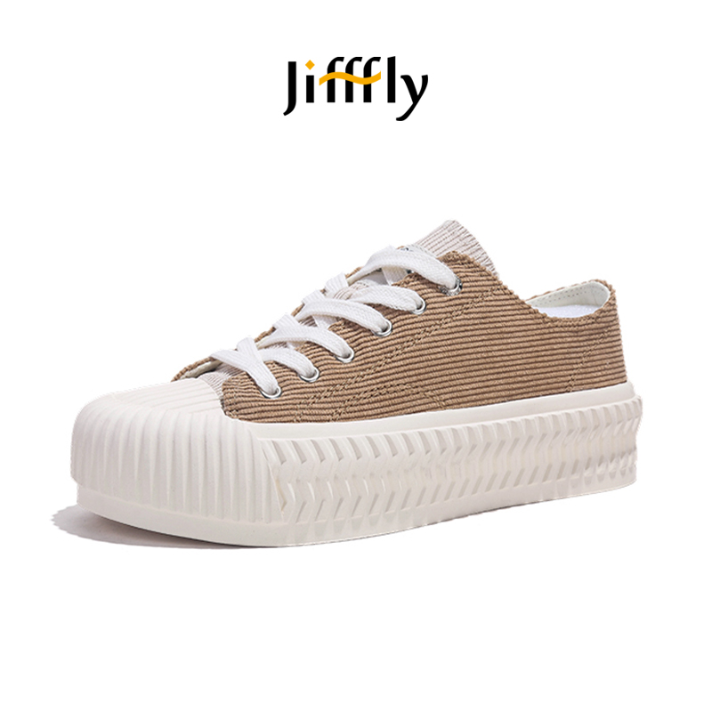 Jiffffly Canvas Shoes for Women - Fall/Winter Collection High Platform Ins Trendy Casual Sneakers