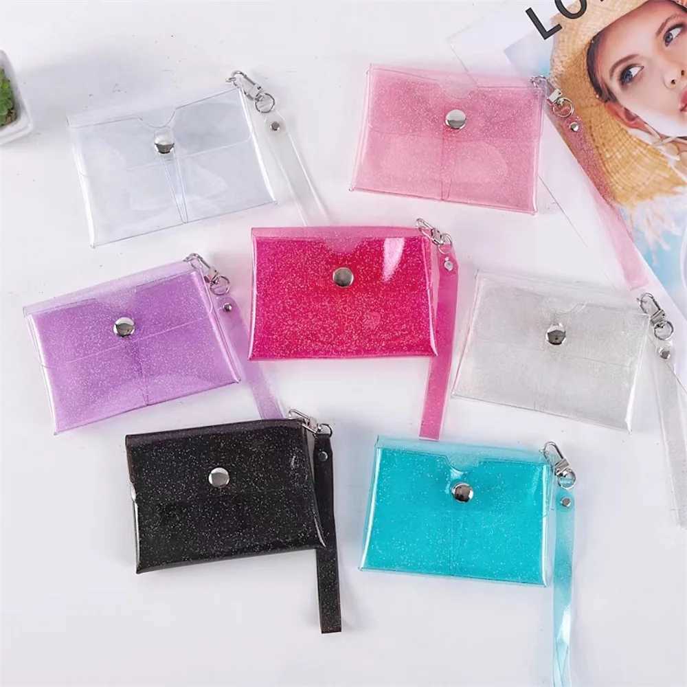 PVC Transparent Coin Purses Card Case Fashion Waterproof ID Credit Card Holder Mini Wallet for Girls Lipstick Change Makeup Bag G250802