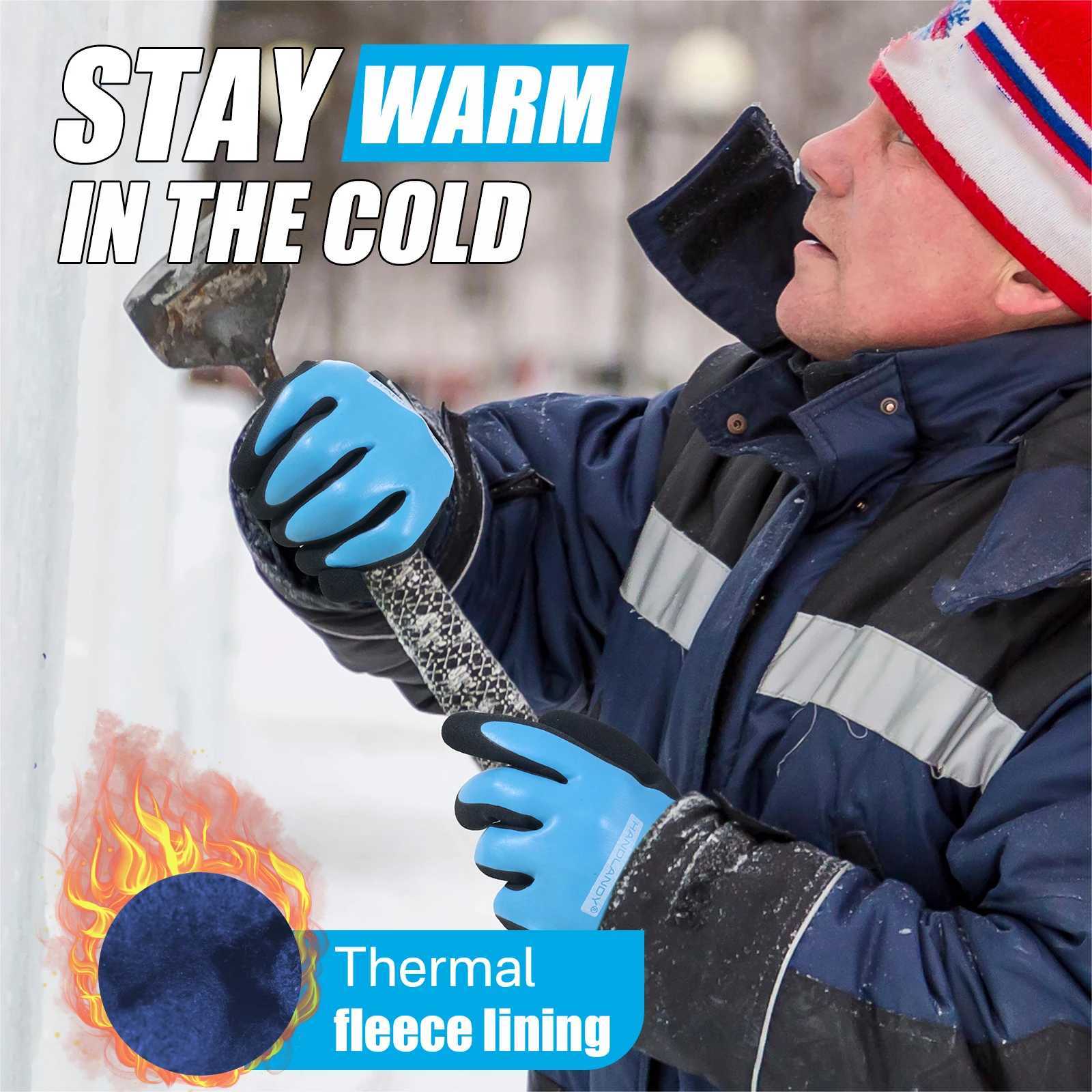 HANDLANDY Waterproof Work Gloves for Cold Weather Insulated Winter Freezer Work Gloves with Grip CE Certification Work Gloves Z250804