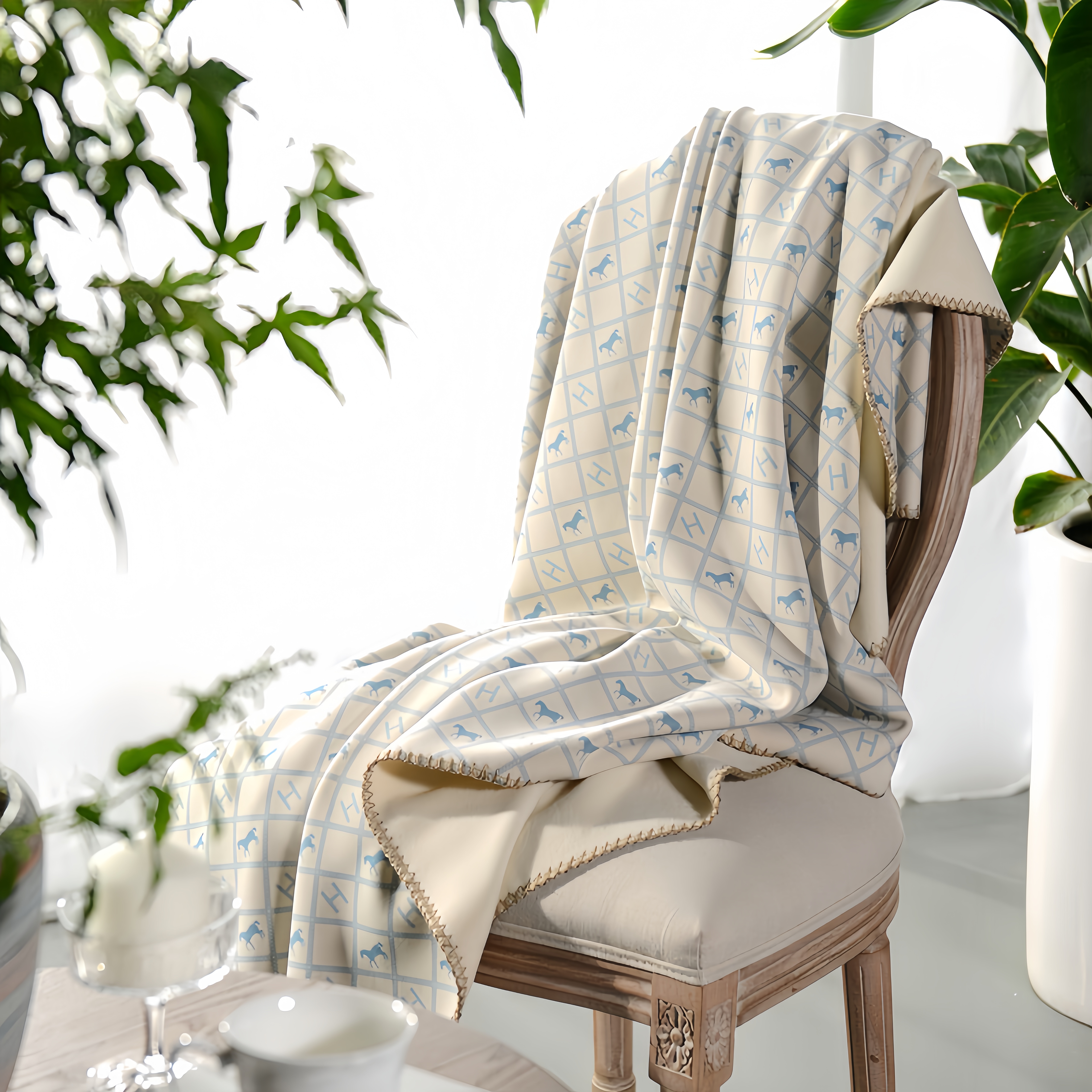 Designer blanket H cashmere blankets sofa blanket covering blanket thin shawl blanket air - conditioner blanket airplane travel blanket