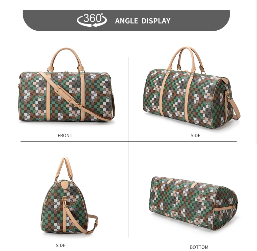 Free shipping foreign trade luggage bag, large-capacity yoga bag for both men and women, short travel bag, colorful printed camping handbag