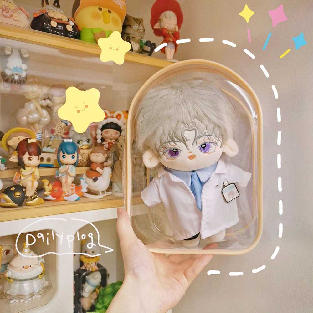 20cm Plush Doll Out Bag PVC Transparent Cotton Doll Transparent Display Pouch Clear Storage Case for Anime Cartoon Dolls G250802