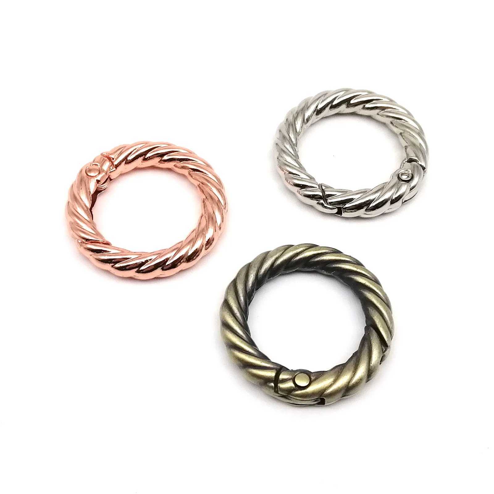 Spring O Ring Open Twist Leather Bag Handbag Belt Strap Buckle Carabiner Connector Key Dog Chain Findings Snap Clip Trigger Hook G250802