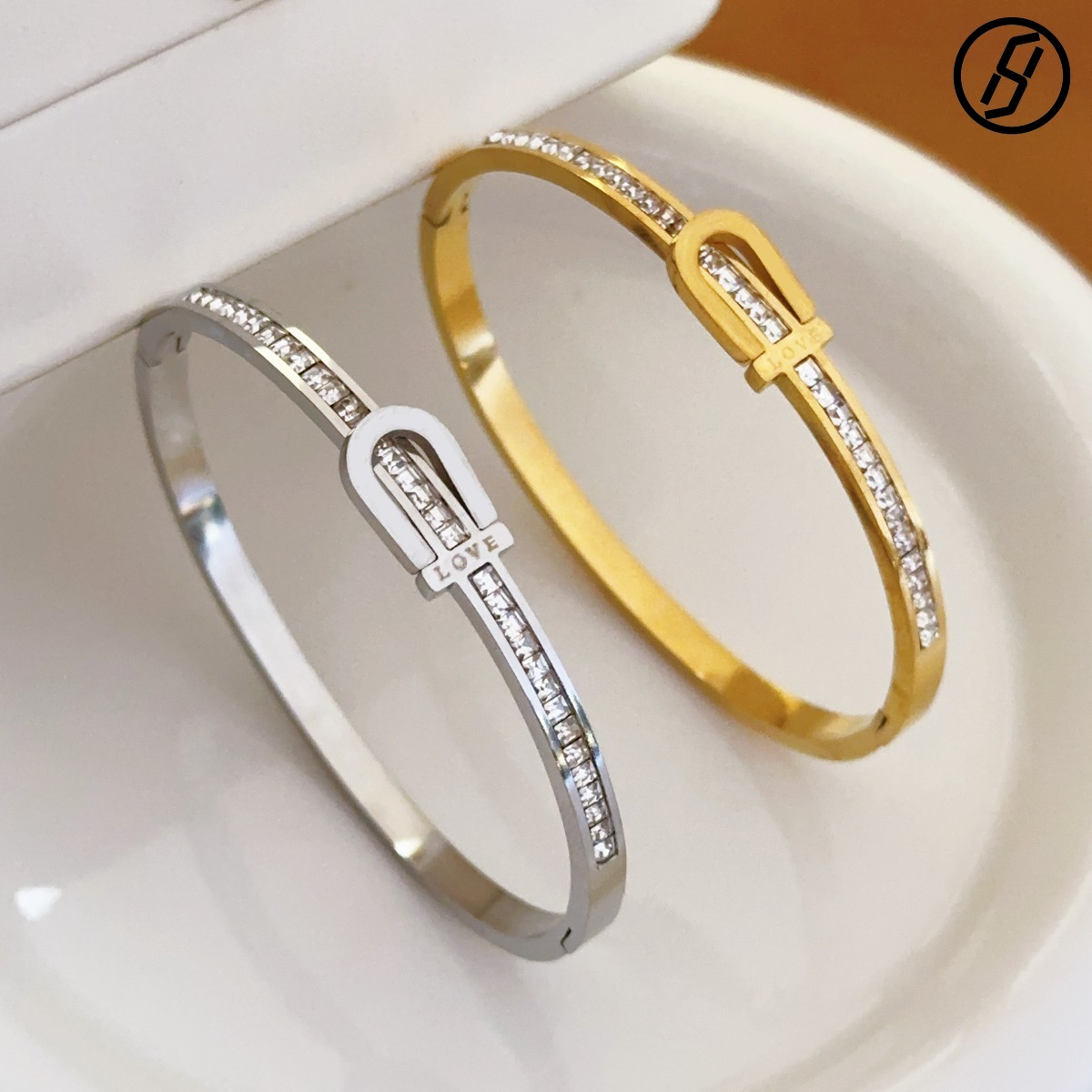 2025 New Designer Women's Ring Original Jewelry 18K Gold-plated Titanium Steel Bracelet Adjustable Star Women Round Diamond Couple Zircon Belt Buckle Bracelet