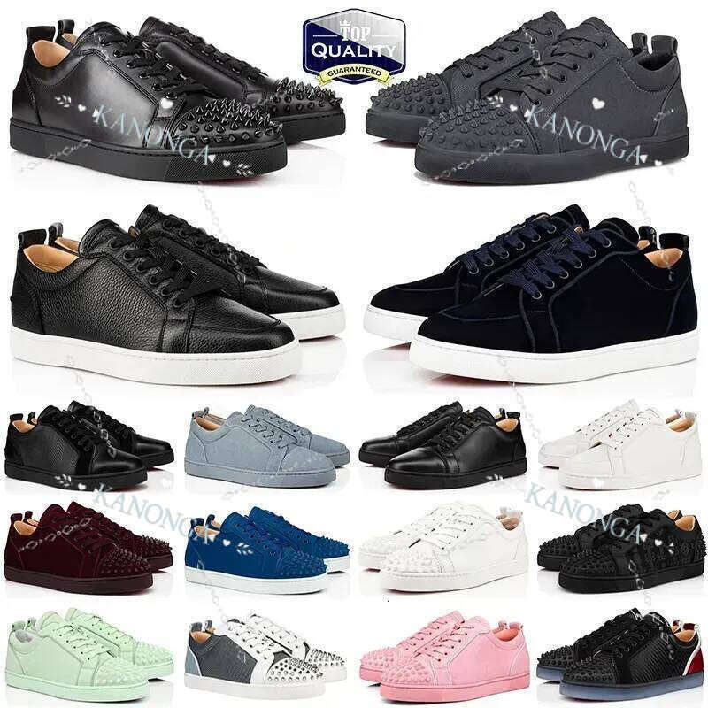 Designer Low Dress Mens Casual Shoes Sneakers Glitter DHGATE Grey Rivets Leather Suede Camo Green Men Women Fashion Spikes Office Career Wedding Trainers