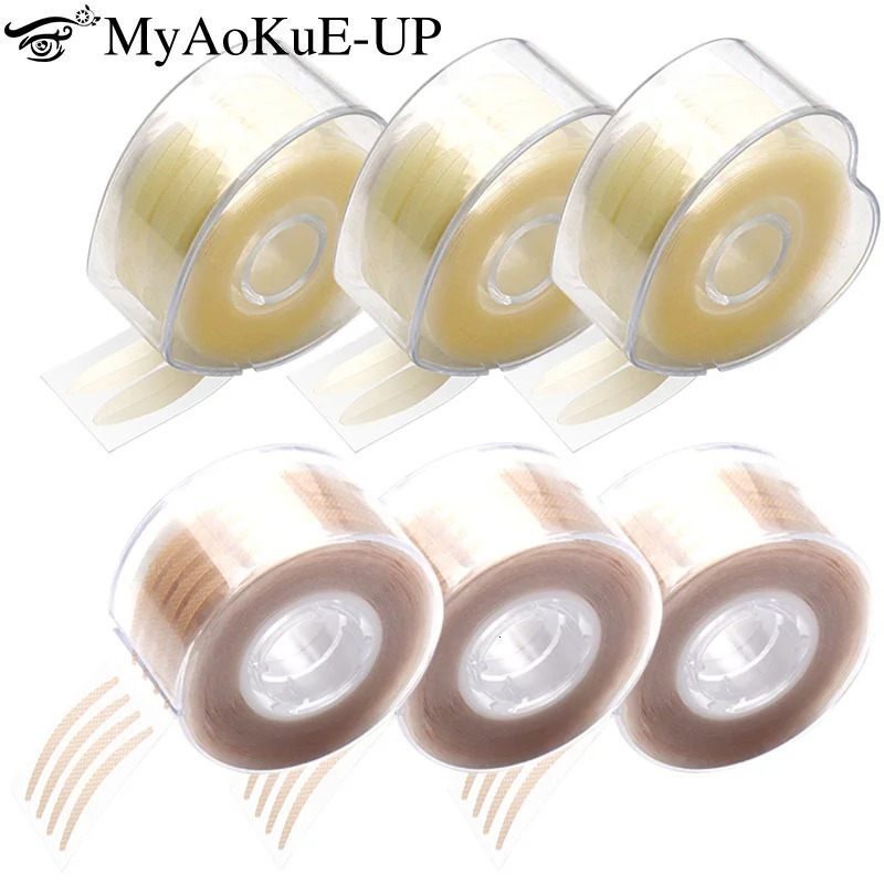 600pcs/Box Double Eyelid Tape Invisible Sticker Fold Self Adhesive Lift Eyelid Glue Tape Clear Beige S/L Makeup Tool Accessories 250730