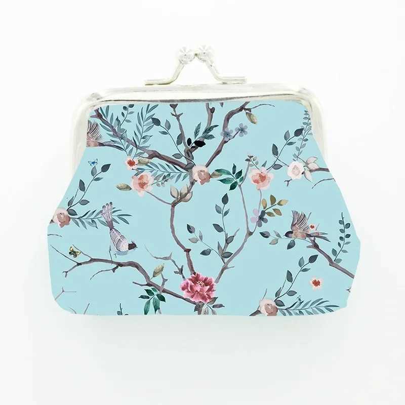 New Leather Coin Purse Women Floral Mini Change Purses Kids Coin Pocket Wallets Earphone Key Card Holder Wallet Bag Pouch G250802