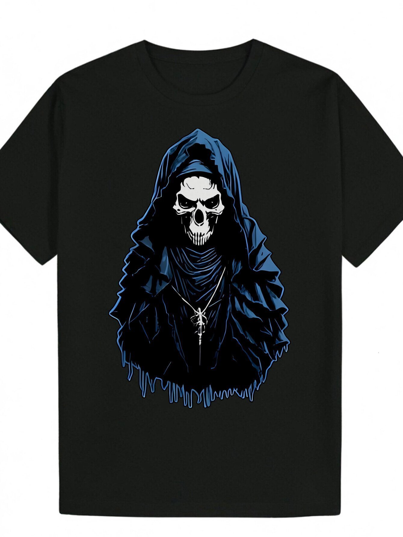 Summer Casual Round Neck Polyester (Polyester) Portrait Men's T-Shirt 54a06