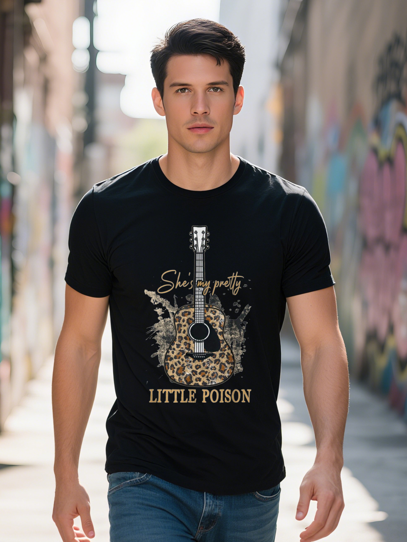 Pretty Little Poisons Classic Guitar Music T Shirt funny graphic tee for men and women Cotton Breathable Fabric short