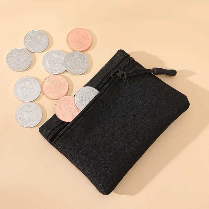 Canvas Mini Coin Purse Simple Zipper Kid Storage Pouch Money Pocket Solid Color Coin Key Bag for Women and Men Cute Wallet Mini Purse G250802