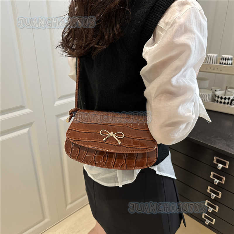 Textured Trendy Solid Color Bowknot Single Shoulder Bag for Women Sweet 2025 New Casual Light Luxury Crossbody Bag H250804