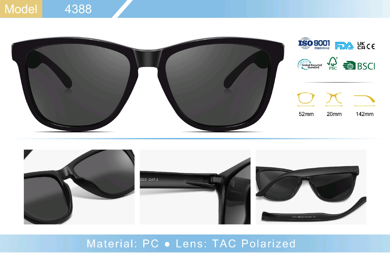 Trendy oversized sunglasses modern polycarbonate frames men ladies Classic wayfarer polarized lenses anti-fog UV protection beach city strolling pj2