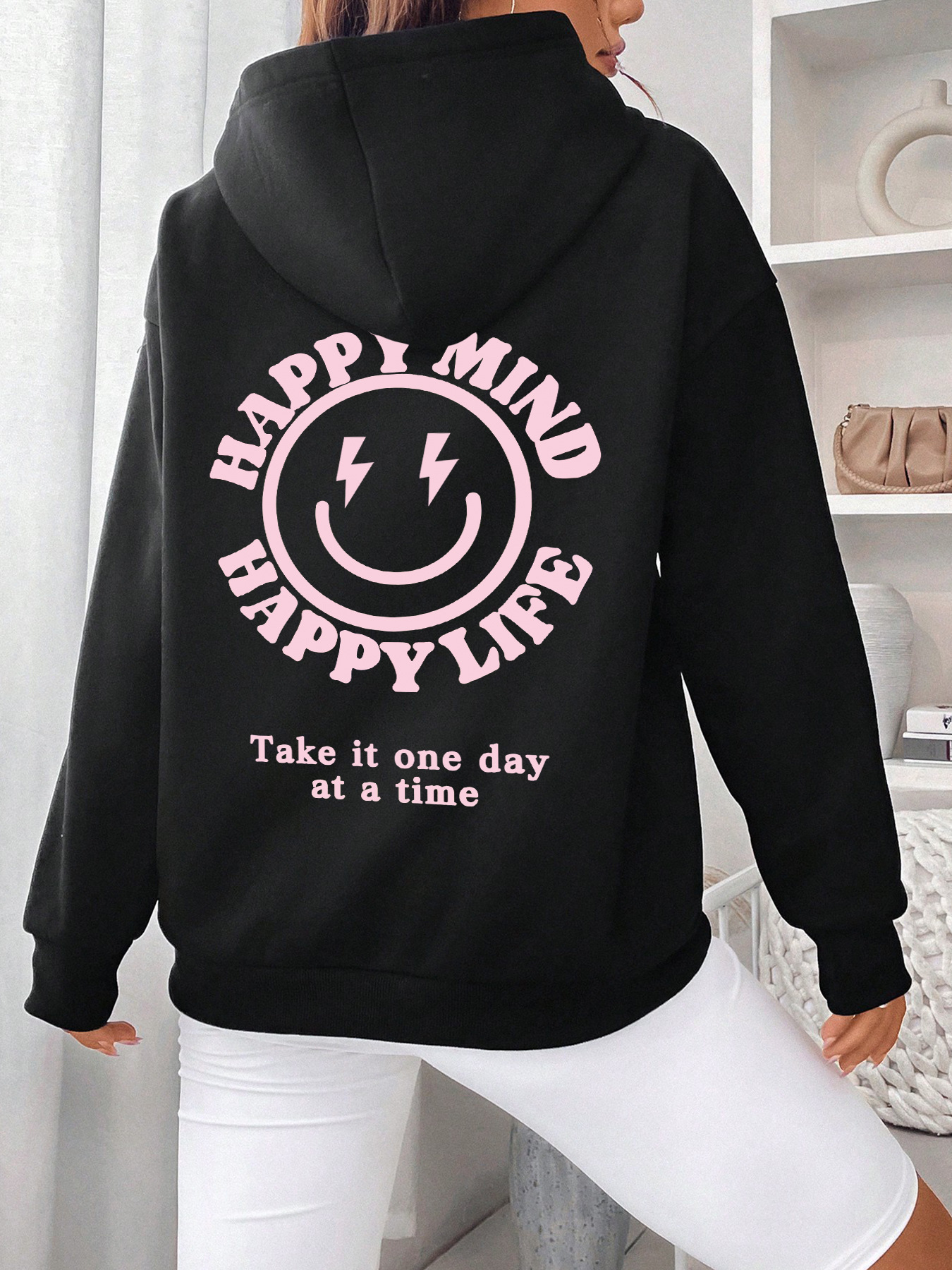 Free shipping designer New Hooded Sweatshirt happymind Hoodie Plain Letter Sweatshirt Oversized Hoodie High quality clothing