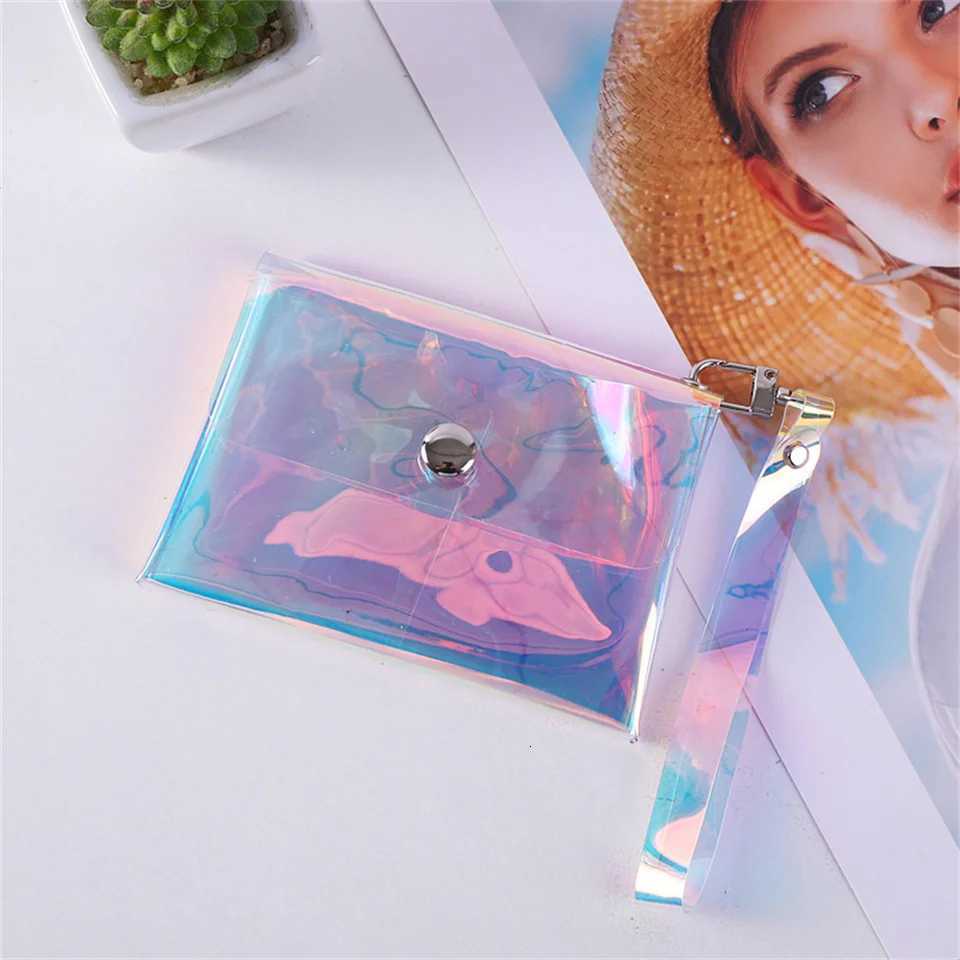 PVC Transparent Coin Purses Card Case Fashion Waterproof ID Credit Card Holder Mini Wallet for Girls Lipstick Change Makeup Bag G250802