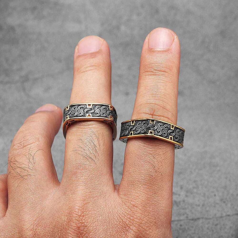 Retro Classical Patterns Stainless Steel Men Rings Punk New For Male Women Fashion Jewelry Creativity Gift Wholesale Dropshiping